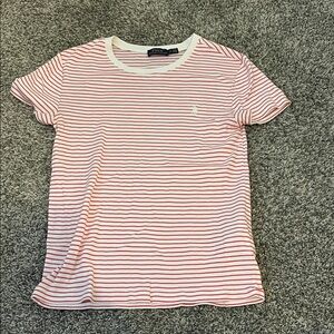 Ralph Lauren Pink and White Striped Tee